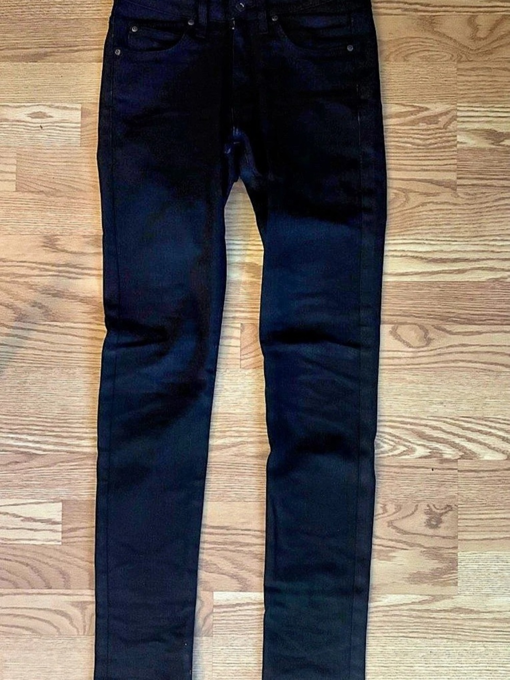 Naked & Famous Denim Super Skinny Guy Black Jeans Waist 28